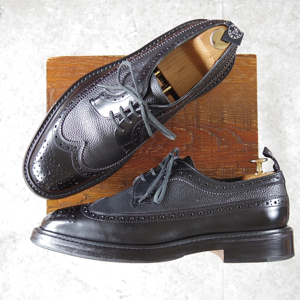 美品★トリッカーズ SIZE 9【現行定価13万円以上★ロングウイング/(米)TODD SNYDER別注】M5164/コンビ/黒/メンズ/Tricker's★n865