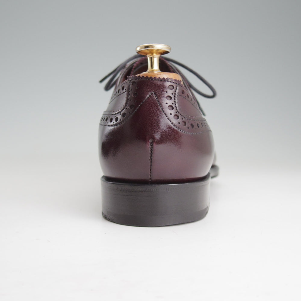 美品★エドワードグリーン 8.5E【現行定価20万円以上★CANTERBURY/82ラスト】クォーターブローグ/NIGHT SHADE/赤茶/EDWARD GREEN★o932