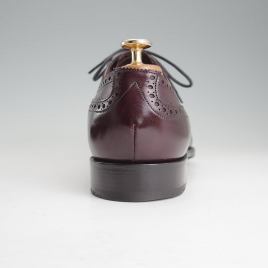 美品★エドワードグリーン 8.5E【現行定価20万円以上★CANTERBURY/82ラスト】クォーターブローグ/NIGHT SHADE/赤茶/EDWARD GREEN★o932