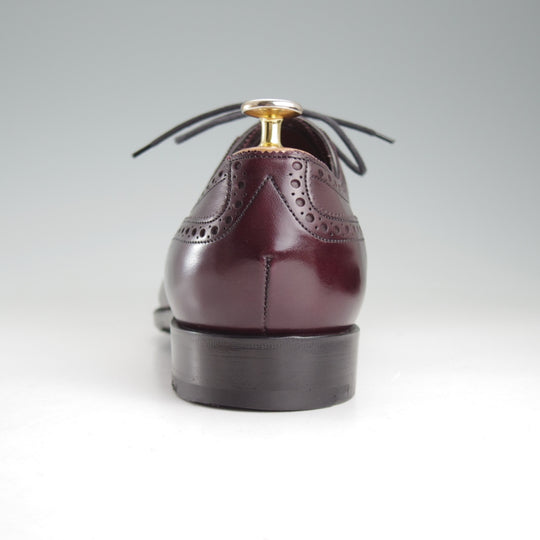 美品★エドワードグリーン 8.5E【現行定価20万円以上★CANTERBURY/82ラスト】クォーターブローグ/NIGHT SHADE/赤茶/EDWARD GREEN★o932