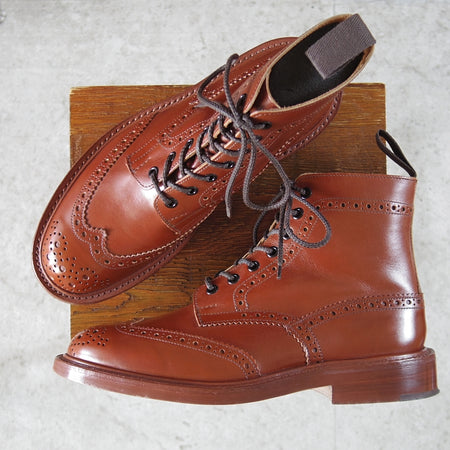 極上★トリッカーズ SIZE 7.5【定価￥143,000-★MALTON/モールトン】マロンアンティーク/2508/カントリーブーツ/茶/Tricker's★n873