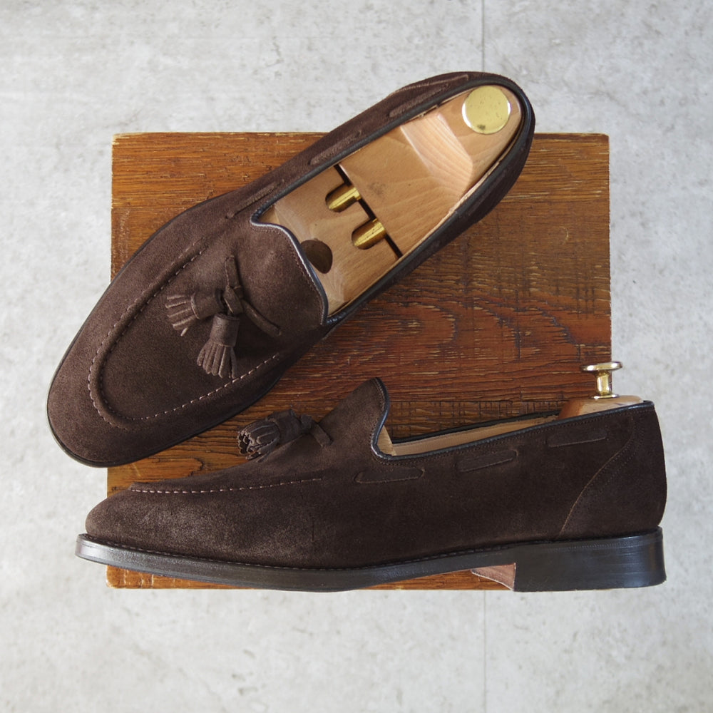 美品★チャーチ 80F/UK8【定価￥181,500-★KINGSLEY 2/キングスレー】69Rラスト/タッセルローファー/スエード/濃茶/Church's★o393