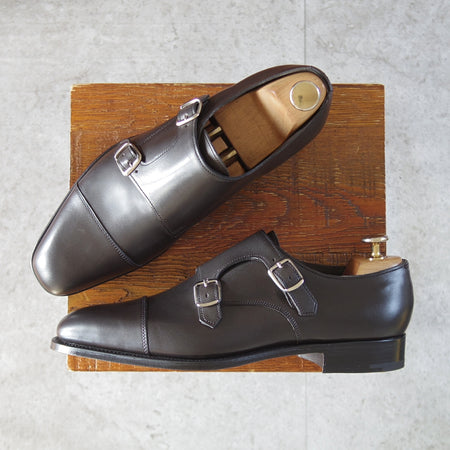 未使用★エドワードグリーン 6.5E【現行定価20万円以上★WESTMINSTER/ダブルモンク】888ラスト/カーフ/濃灰/メンズ/EDWARD GREEN★o396