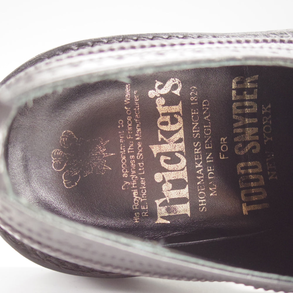 美品★トリッカーズ SIZE 9【現行定価13万円以上★ロングウイング/(米)TODD SNYDER別注】M5164/コンビ/黒/メンズ/Tricker's★n865