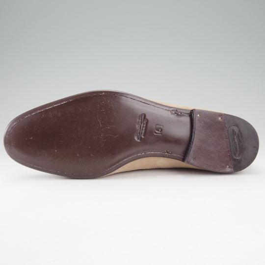 ほぼ未使用★(伊)サントーニ SIZE 5【貴重★ビームスF別注/リボンローファー】スリッポン/スエード/薄茶/メンズ/BEAMS/Santoni★o387