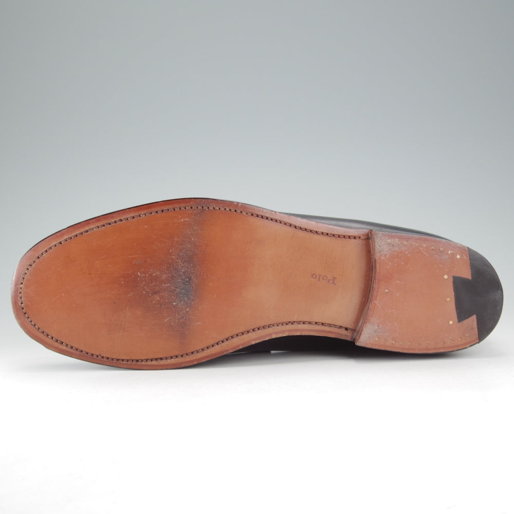 ほぼ試着程度★クロケット&ジョーンズ UK9/US9.5D【(米)ラルフローレン別注★POLO Ralph Lauren】コインローファー/黒/メンズ★o388