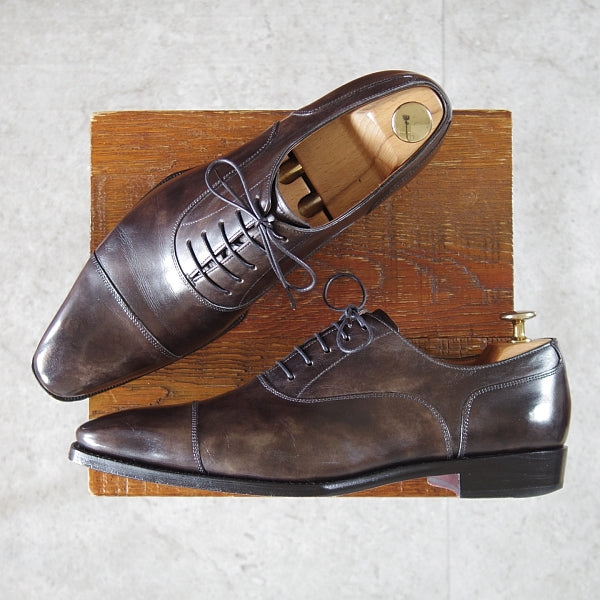 極上★Perfetto/ペルフェット SIZE 7.5【定価￥56,100-★ミュージアムカーフ仕様/PALATINO】ストレートチップ/灰茶/メンズ★n380