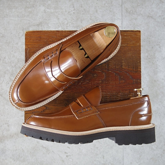 未使用★トリッカーズ SIZE 6【定価￥110,000-★コインローファー/JAMES】3227/ブックバインダーレザー/チェスナット/茶/Tricker's★n381