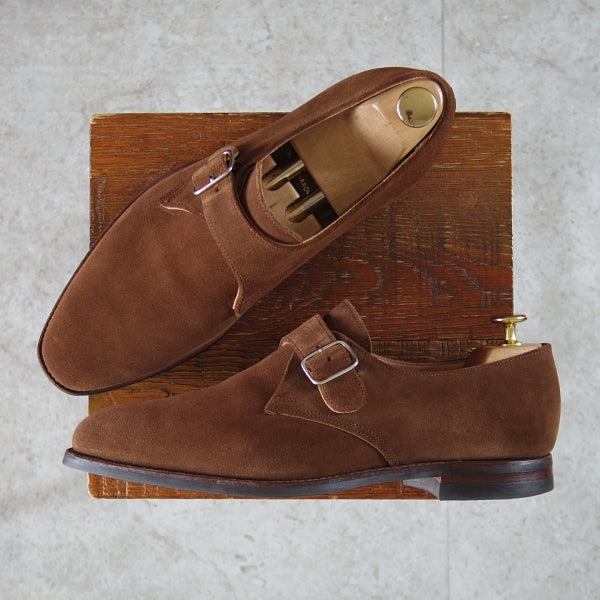 ★クロケット&ジョーンズ 7.5E【現行定価10万円以上★ユナイテッドアローズ別注/COMPTON 3】モンクストラップ/スエード/茶/メンズ★n384