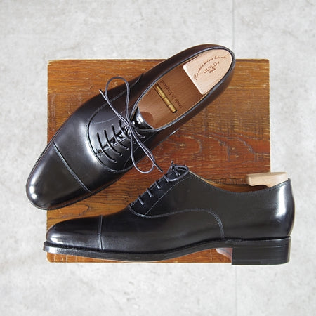 未使用★(浅草)ギルド・オブ・クラフツ SIZE 7(S)【定価￥115,500-★Blackie/(英国製)純正ツリー付】ストレートチップ/黒/カーフ★n389