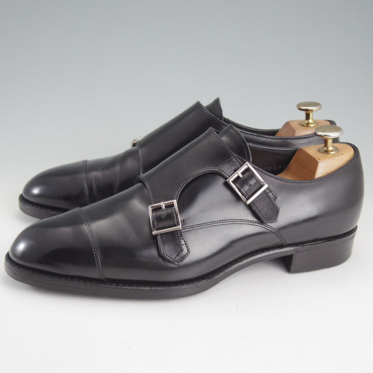 極上★三陽山長 SIZE 7【定価￥104,500-★源四郎/R2010ラスト】ダブルモンク/カーフ/黒/GENSHIRO/Sanyo Yamacho★p519