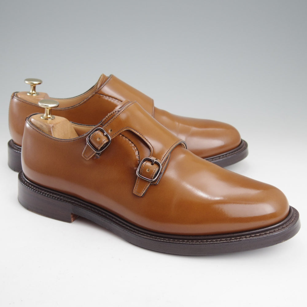 美品★チャーチ 85F/UK8.5【貴重★SHANNON同仕様のダブルモンク/LAMBOURN】103ラスト/ポリッシュドバインダーカーフ/茶/Church's★n869