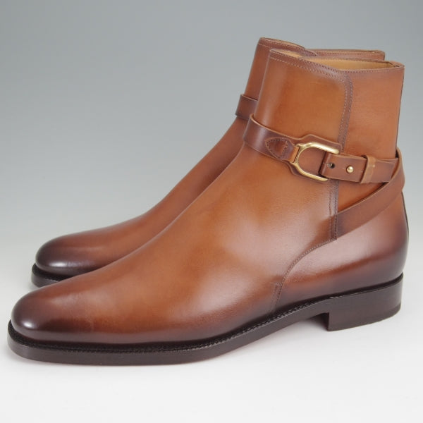未使用★ラルフローレン・パープルレーベル UK9.5/US10E【現行定価￥176,000-★ブラックラピド製法/(伊)シルヴァノ・サセッティ製】ブーツ/茶/★n376