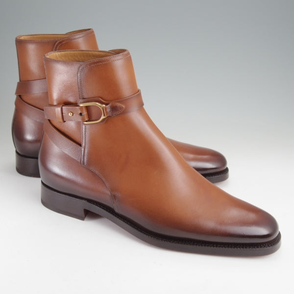 未使用★ラルフローレン・パープルレーベル UK9.5/US10E【現行定価￥176,000-★ブラックラピド製法/(伊)シルヴァノ・サセッティ製】ブーツ/茶/★n376