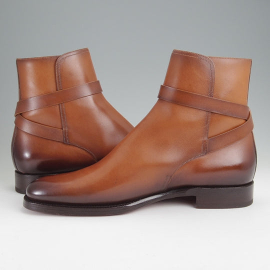 未使用★ラルフローレン・パープルレーベル UK9.5/US10E【現行定価￥176,000-★ブラックラピド製法/(伊)シルヴァノ・サセッティ製】ブーツ/茶/★n376