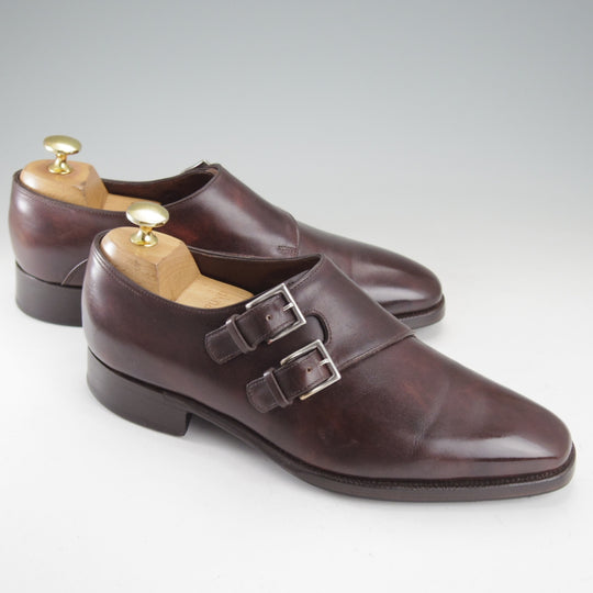 極上★ジョンロブ 5.5E【現行定価￥344,300-★純正ツリー付き/CHAPEL/8000ラスト】プレステージライン/ダブルモンク/濃茶/JOHN LOBB★o394