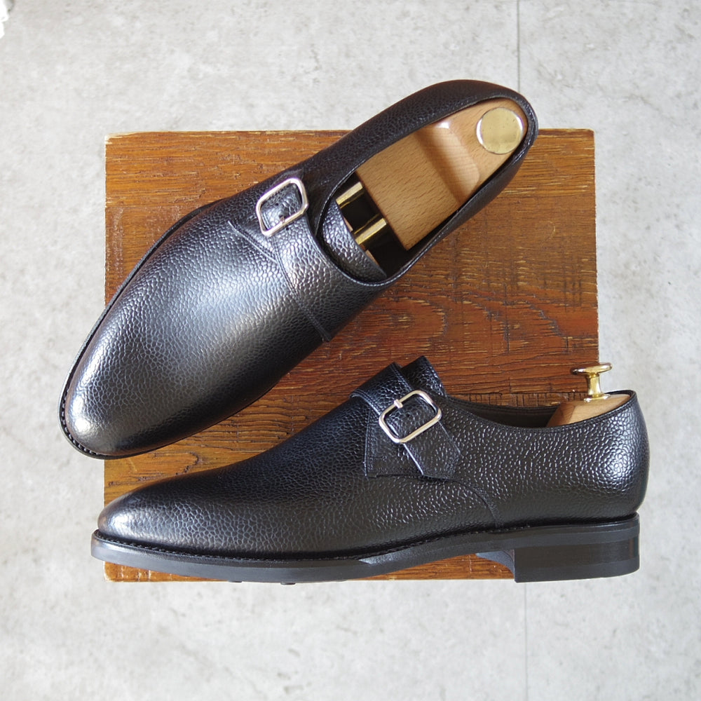 未使用★TLB Mallorca/ティーエルビー SIZE 6【貴重★MTO品/(上級)Artistaコレクション/196】モンクストラップ/グレインレザー/黒★p536