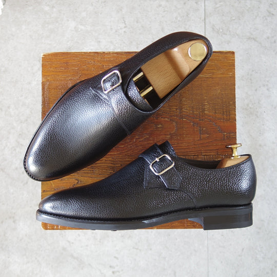 未使用★TLB Mallorca/ティーエルビー SIZE 6【貴重★MTO品/(上級)Artistaコレクション/196】モンクストラップ/グレインレザー/黒★p536