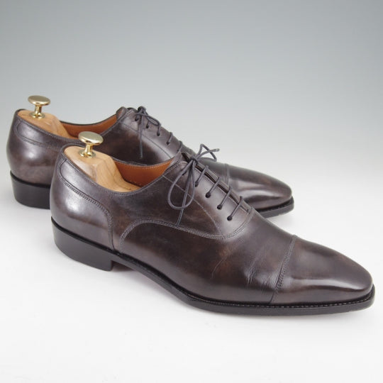 極上★Perfetto/ペルフェット SIZE 7.5【定価￥56,100-★ミュージアムカーフ仕様/PALATINO】ストレートチップ/灰茶/メンズ★n380