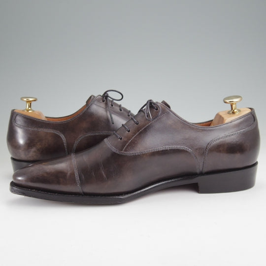 極上★Perfetto/ペルフェット SIZE 7.5【定価￥56,100-★ミュージアムカーフ仕様/PALATINO】ストレートチップ/灰茶/メンズ★n380