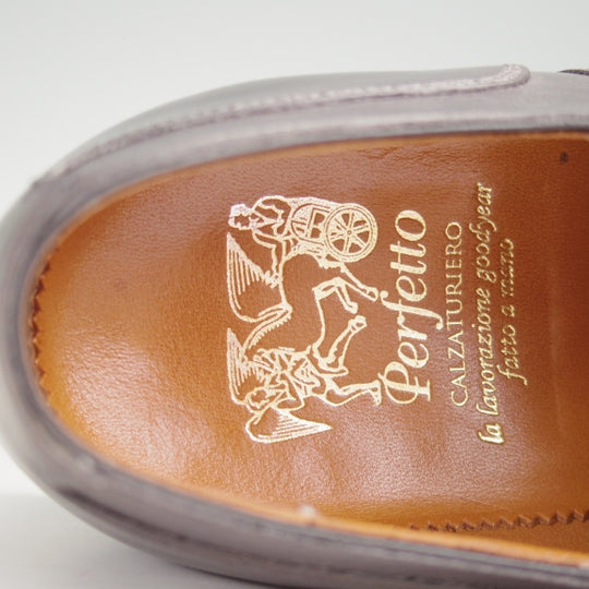 極上★Perfetto/ペルフェット SIZE 7.5【定価￥56,100-★ミュージアムカーフ仕様/PALATINO】ストレートチップ/灰茶/メンズ★n380