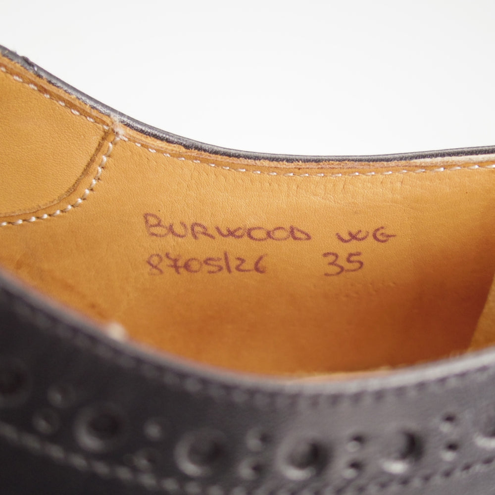 極美品★チャーチ(レディース) SIZE 35【定価￥192,500-★ナチュラルカーフ仕様のバーウッド/BURWOOD WG】フルブローグ/黒/Church's★o942