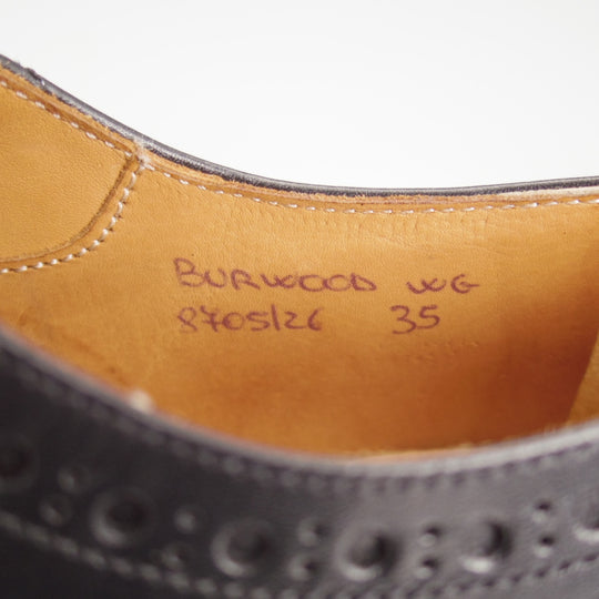 極美品★チャーチ(レディース) SIZE 35【定価￥192,500-★ナチュラルカーフ仕様のバーウッド/BURWOOD WG】フルブローグ/黒/Church's★o942