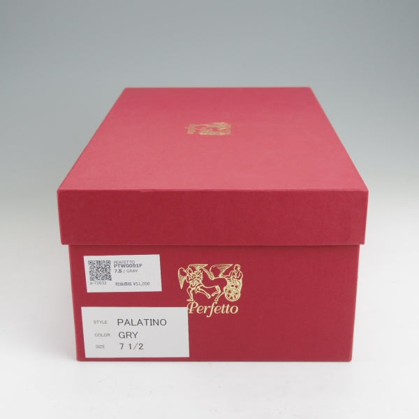 極上★Perfetto/ペルフェット SIZE 7.5【定価￥56,100-★ミュージアムカーフ仕様/PALATINO】ストレートチップ/灰茶/メンズ★n380