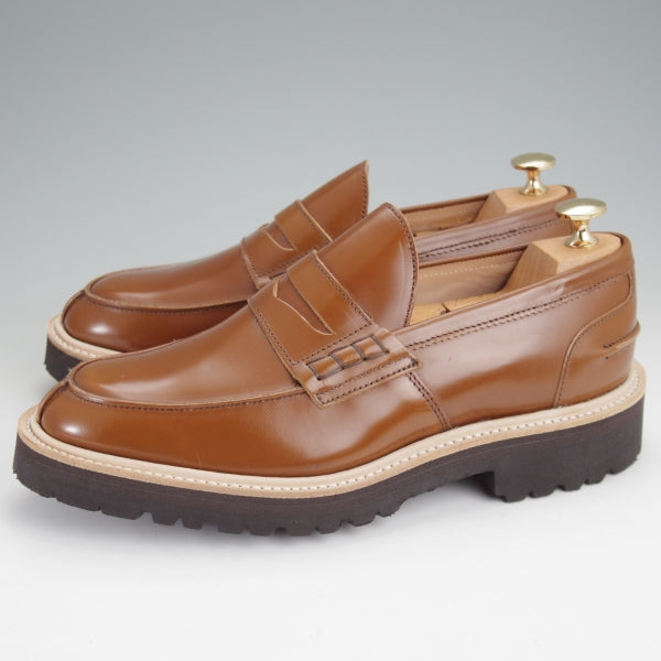 未使用★トリッカーズ SIZE 6【定価￥110,000-★コインローファー/JAMES】3227/ブックバインダーレザー/チェスナット/茶/Tricker's★n381