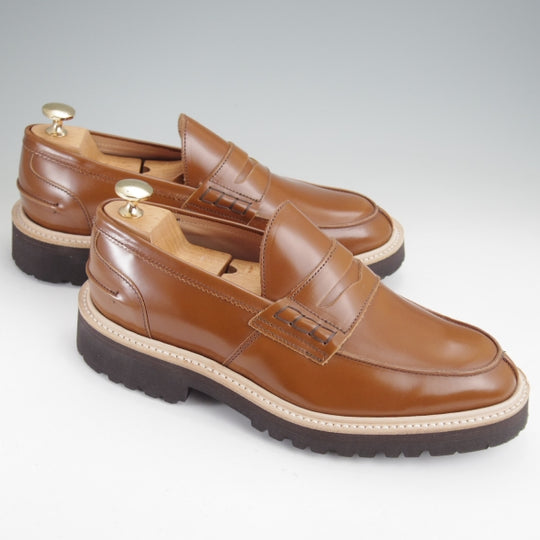 未使用★トリッカーズ SIZE 6【定価￥110,000-★コインローファー/JAMES】3227/ブックバインダーレザー/チェスナット/茶/Tricker's★n381
