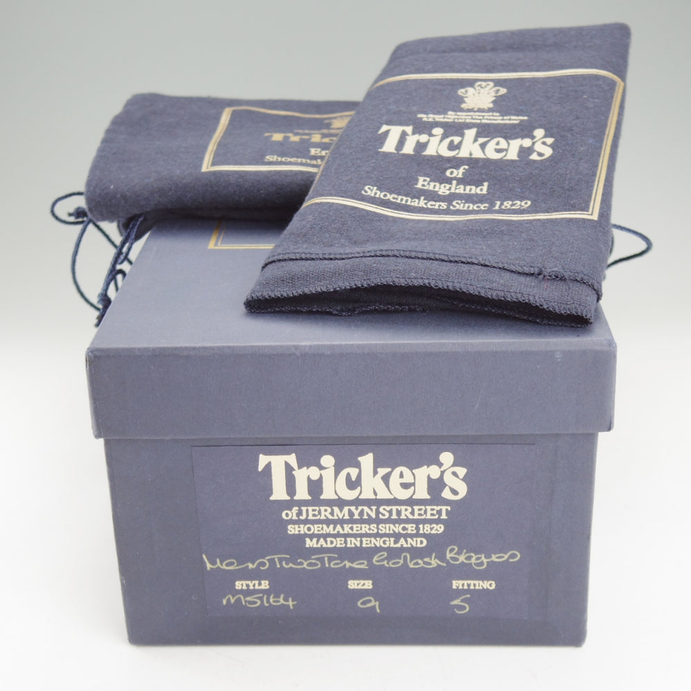 美品★トリッカーズ SIZE 9【現行定価13万円以上★ロングウイング/(米)TODD SNYDER別注】M5164/コンビ/黒/メンズ/Tricker's★n865