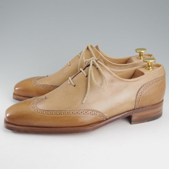 未使用★(伊)LIDFORT/リドフォルト SIZE 6.5【★ブラインドブローグ/薄茶】カーフ/メンズ★o944