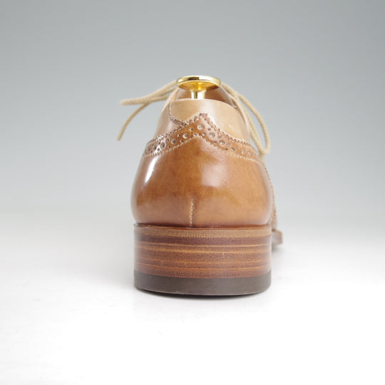 未使用★(伊)LIDFORT/リドフォルト SIZE 6.5【★ブラインドブローグ/薄茶】カーフ/メンズ★o944
