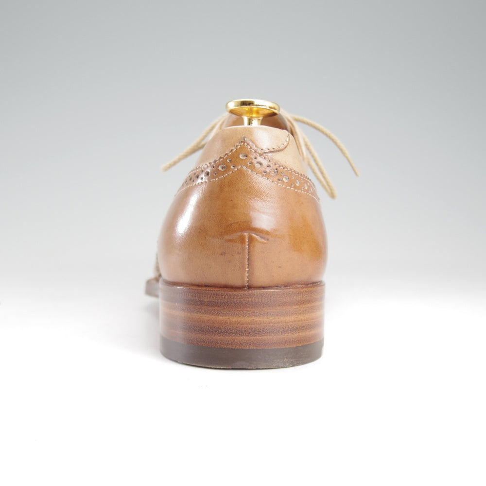 未使用★(伊)LIDFORT/リドフォルト SIZE 6.5【★ブラインドブローグ/薄茶】カーフ/メンズ★o944