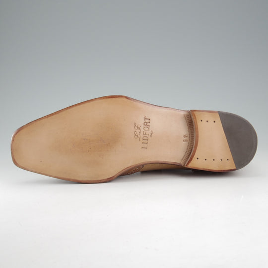 未使用★(伊)LIDFORT/リドフォルト SIZE 6.5【★ブラインドブローグ/薄茶】カーフ/メンズ★o944
