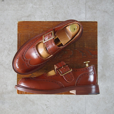 ほぼ試着程度★トリッカーズ(レディース) SIZE 4【定価￥132,000-★メリージェーン/L6011】MARY JANE/カーフ/茶/Tricker's★n876