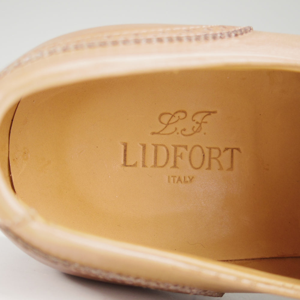 未使用★(伊)LIDFORT/リドフォルト SIZE 6.5【★ブラインドブローグ/薄茶】カーフ/メンズ★o944