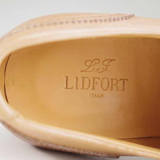 未使用★(伊)LIDFORT/リドフォルト SIZE 6.5【★ブラインドブローグ/薄茶】カーフ/メンズ★o944