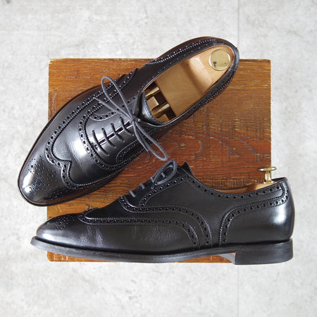 美品★クロケット&ジョーンズ 7.5E【定価￥132,000-★WESTGATE2/ウェストゲート2】379ラスト/フルブローグ/黒/Crockett&Jones★n880