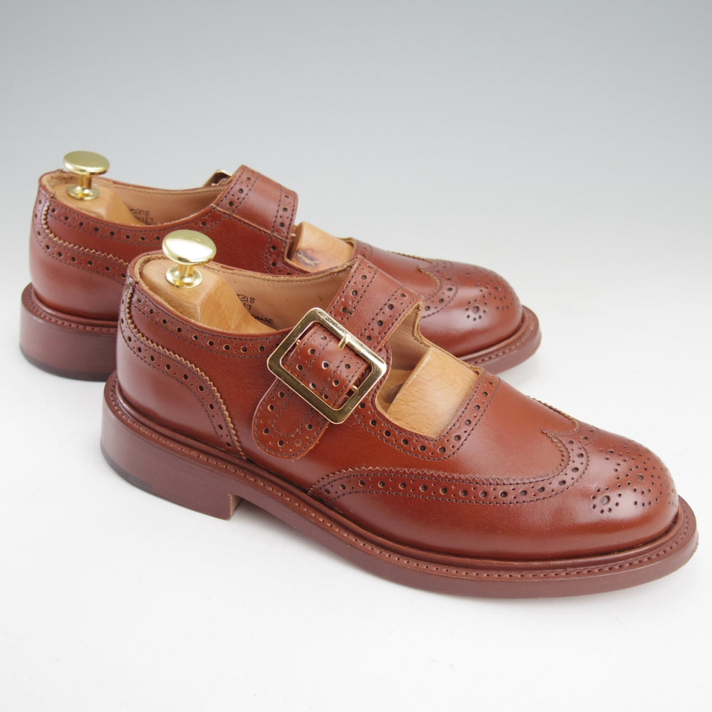 ほぼ試着程度★トリッカーズ(レディース) SIZE 4【定価￥132,000-★メリージェーン/L6011】MARY JANE/カーフ/茶/Tricker's★n876