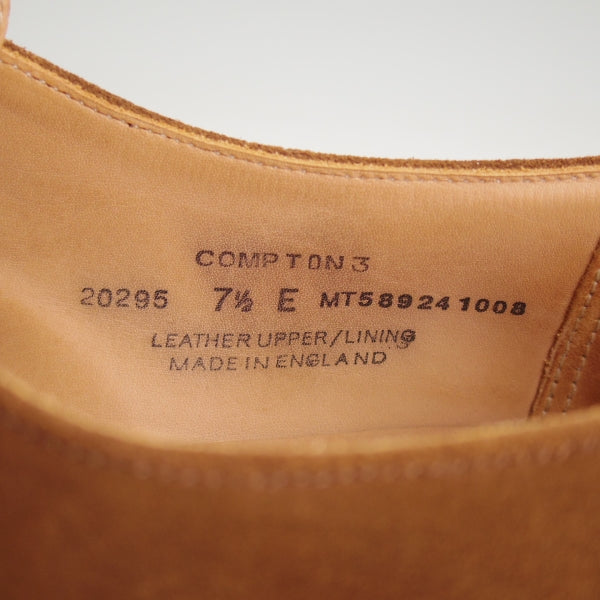 ★クロケット&ジョーンズ 7.5E【現行定価10万円以上★ユナイテッドアローズ別注/COMPTON 3】モンクストラップ/スエード/茶/メンズ★n384