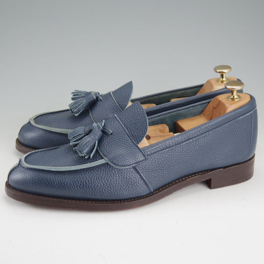 未使用★トリッカーズ SIZE 8.5【現行定価10万円以上★タッセルローファー】グレインレザー/紺/メンズ/Tricker's★p534