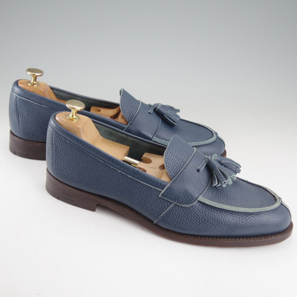未使用★トリッカーズ SIZE 8.5【現行定価10万円以上★タッセルローファー】グレインレザー/紺/メンズ/Tricker's★p534