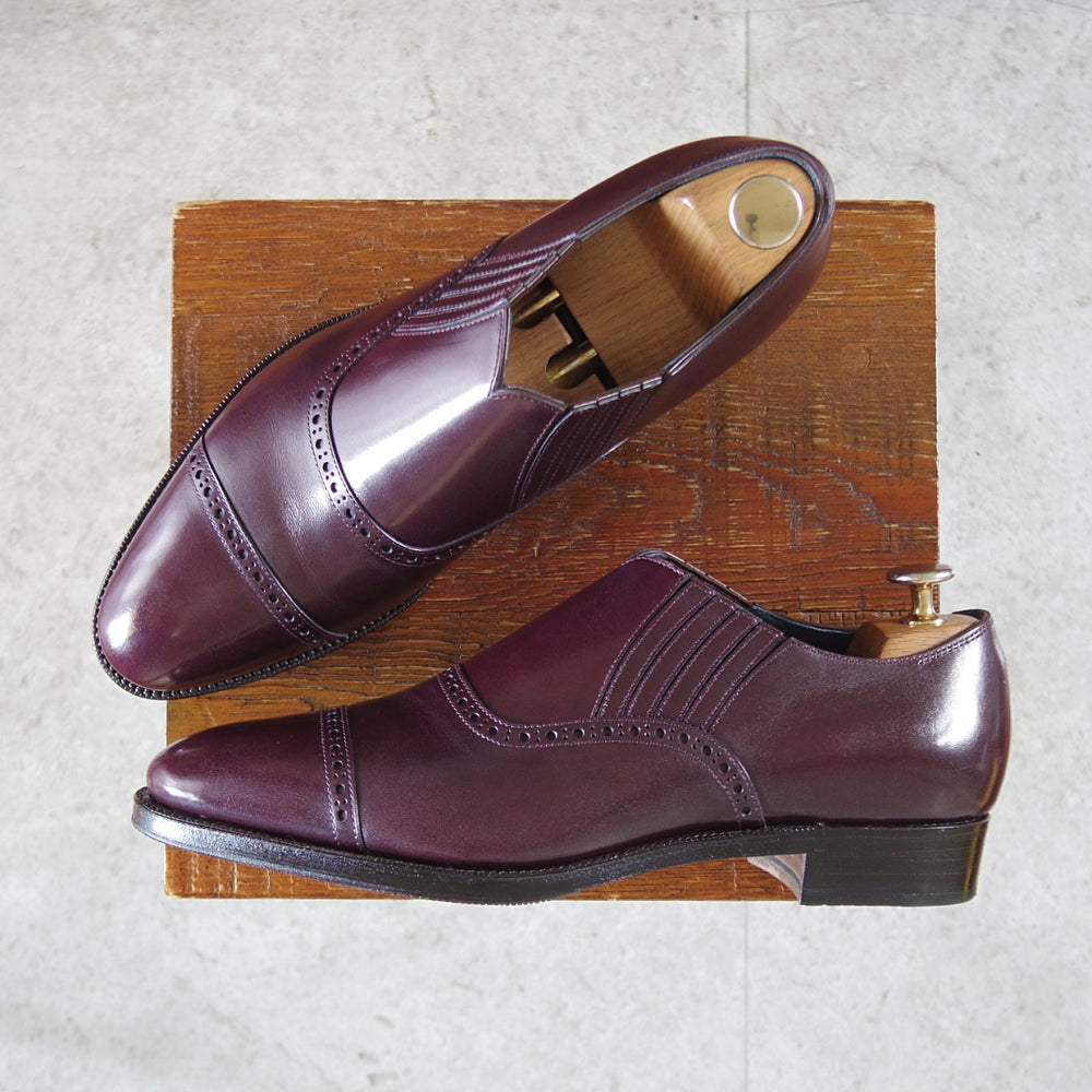 極美品★(浅草)RENDO/レンド SIZE 7【オーダー価格￥126,500-★(仏)アノネイ社のボカルーカーフ/7703】サイドエラスティック/赤茶★o409