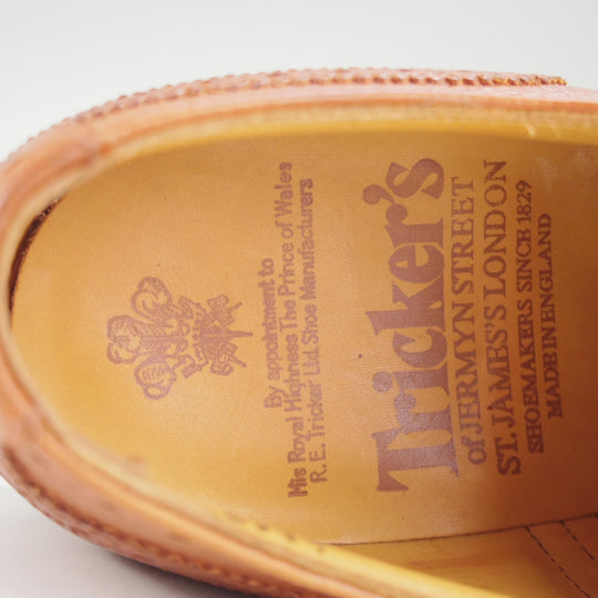 未使用★トリッカーズ SIZE 6.5【現行定価10万円以上★M6229/フルブローグ】グレインレザー/茶/Tricker's★p535