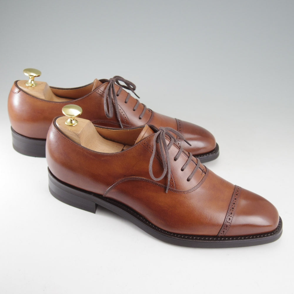 極美品★三陽山長 SIZE 6.5【定価￥94,600-★勇也/R3010ラスト】パンチドキャップトゥ/カーフ/茶/メンズ/YUYA/Sanyo Yamacho★o948