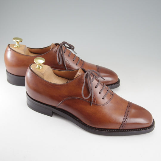 極美品★三陽山長 SIZE 6.5【定価￥94,600-★勇也/R3010ラスト】パンチドキャップトゥ/カーフ/茶/メンズ/YUYA/Sanyo Yamacho★o948