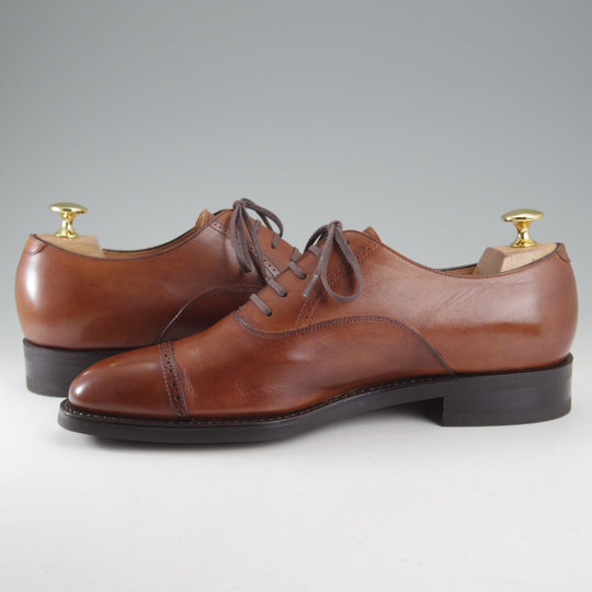 極美品★三陽山長 SIZE 6.5【定価￥94,600-★勇也/R3010ラスト】パンチドキャップトゥ/カーフ/茶/メンズ/YUYA/Sanyo Yamacho★o948