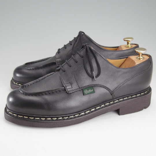 極美品★パラブーツ SIZE 7.5【定価￥110,000-★シャンボード/CHAMBORD】Uチップ/TEXソール/リスレザー/NOIR/黒/メンズ/Paraboot★p539