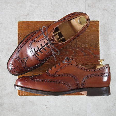 極美品★チャーチ 75F/UK7.5【定価￥176,000-★チェットウィンド/CHETWYND】173ラスト/フルブローグ/WALNUT/茶/メンズ/Church's★n392
